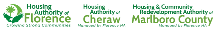 Housing Authority of Florence logo, Housing Authority of Cheraw logo, and Housing & Community Redevelopment Authority of Marlboro County logo
