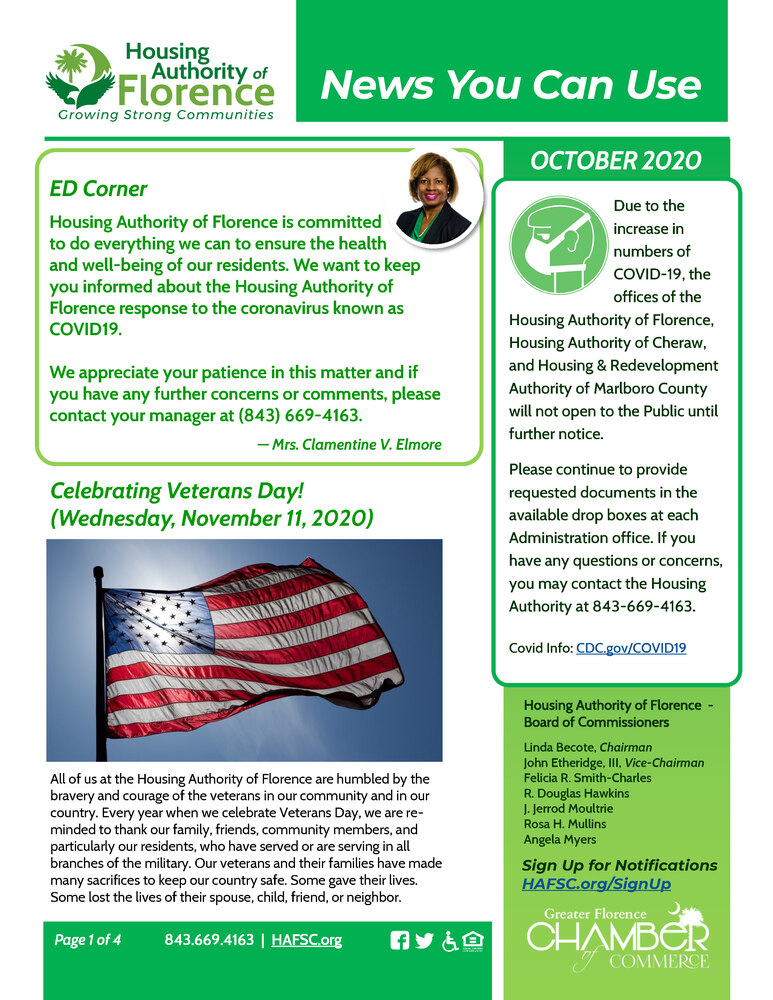 October 2020 E-Newsletter - News You Can Use