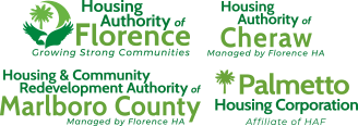 Housing Authority of Florence/Cheraw/Marlboro Co./Palmetto logos