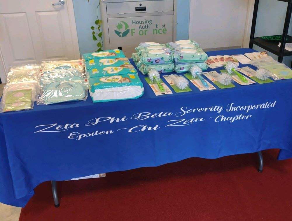 Table with Free Supplies for Babies and Literature on Premature Birth