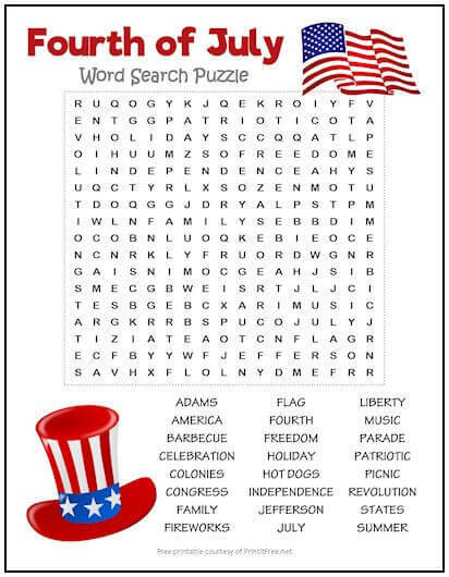 Word Search 4th of July