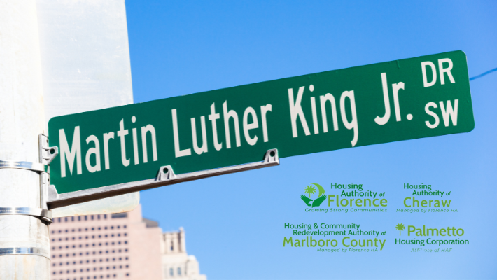 Martin Luther King Jr Street Sign with housing logos websiteBanner