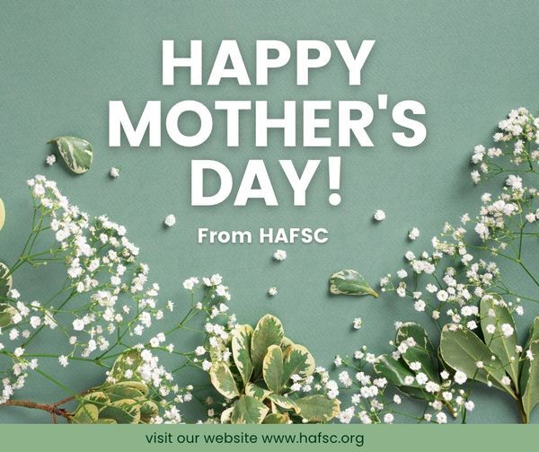 Happy Mothers Day graphic with baby breath flowers 