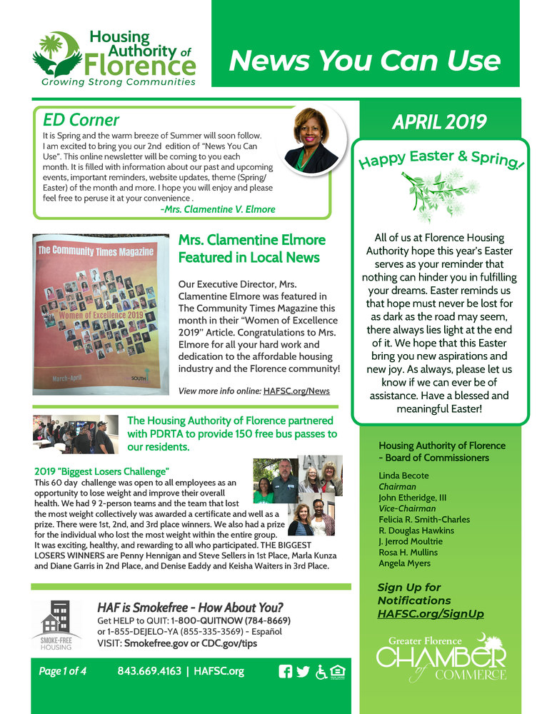 HAF News You Can Use - April 2019