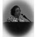 vignette of woman at microphone